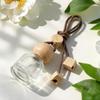 1Pcs Perfume Glass Bottle Empty Car Air Freshener Pendant With Wooden Caps Refillable Car Essential Oil Diffuser Bottle