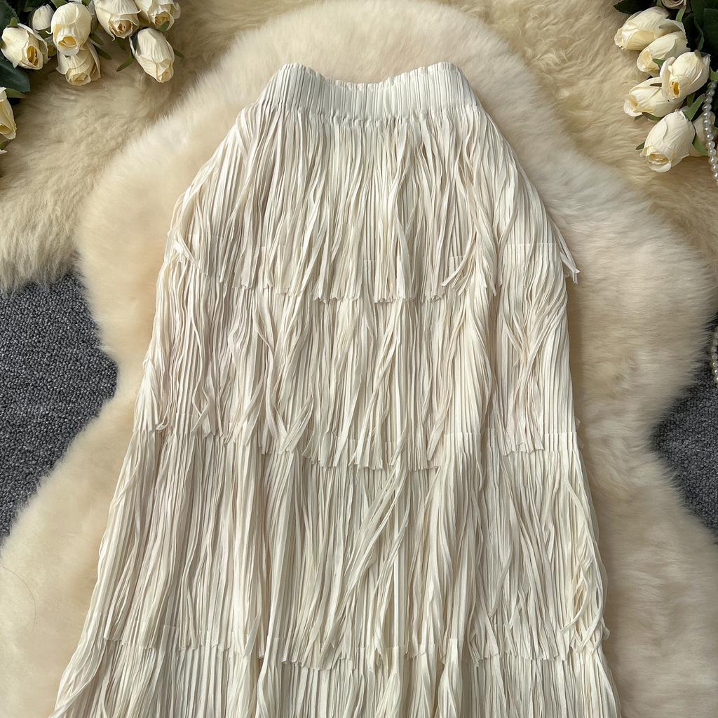 Sommer Damen Quaste Büro Arbeit Lang Midi Slim Bodycon Bleistiftrock