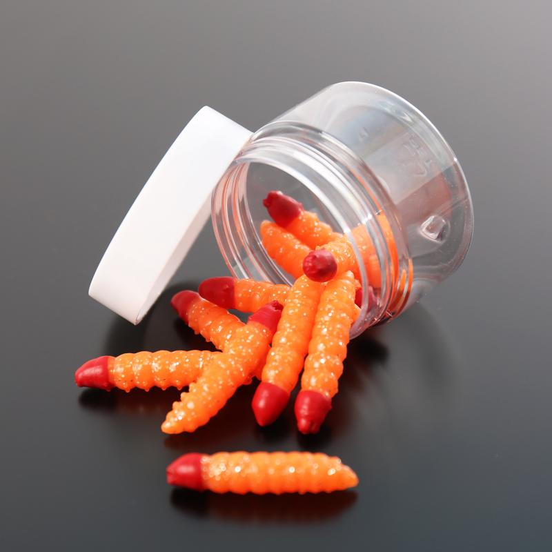 12Pcs Floating Worm Lures 1.1G/38Mm Trout Fishing Soft Lure Shrimp-Scented Bait Artificial Silicone Trout Plastic Baits