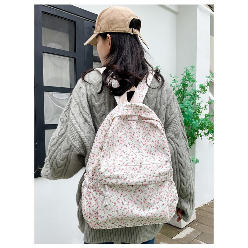 School Bag For Girls College Style Small Floral Print Backpack Printed Middle School Student Backpack
