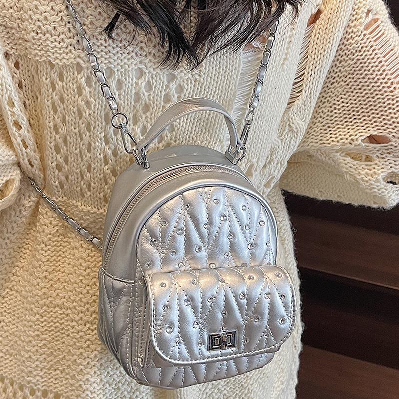 Korean Version of Fashion Portable Small Bag Women 2025 New High-value Chain Backpack Crossbody Casual Bag Women