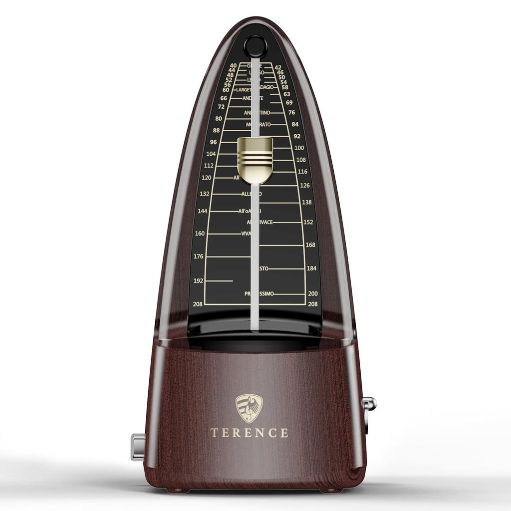 TERENCE for Beginners and Experienced Mechanical Metronome with Metal Core and Metal Loud Standard Suitable for and Rosewood Pendulum-Type Metronome,