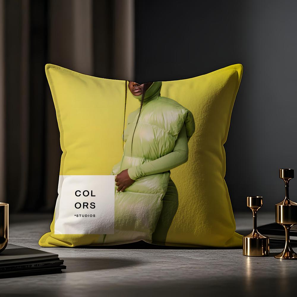Doechii Album Cushion Cover Anti-dustmite Pillowcase Invisible Zipper Silky Short Plush Sofa Cushion Cover