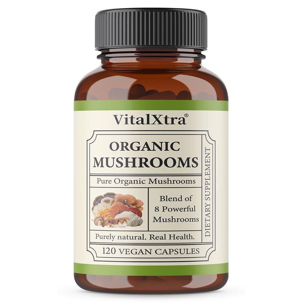 Bio 8-Pilz-Komplex-Mischung 120 Vegane Kapseln Nahrungsergänzungsmittel
