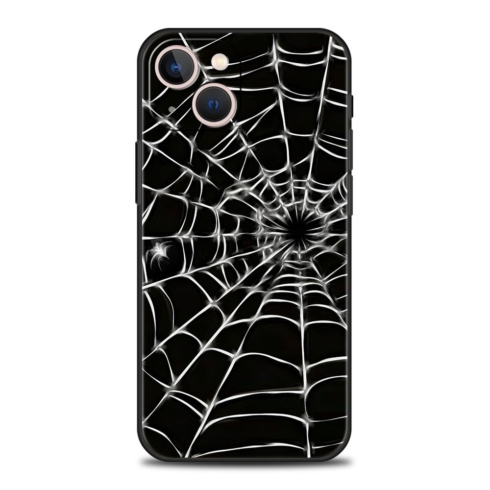 Luxury TPU Soft Phone Case For iPhone 17 Air 16E 16 11 15 14 Pro MAX 12 13 7 8 Plus X XR XS SE 2022 Cover Black Spider Web