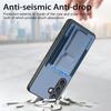 For Samsung Galaxy S25+ Case with Card Holder Kickstand Fiber Pattern Leather Back Cover