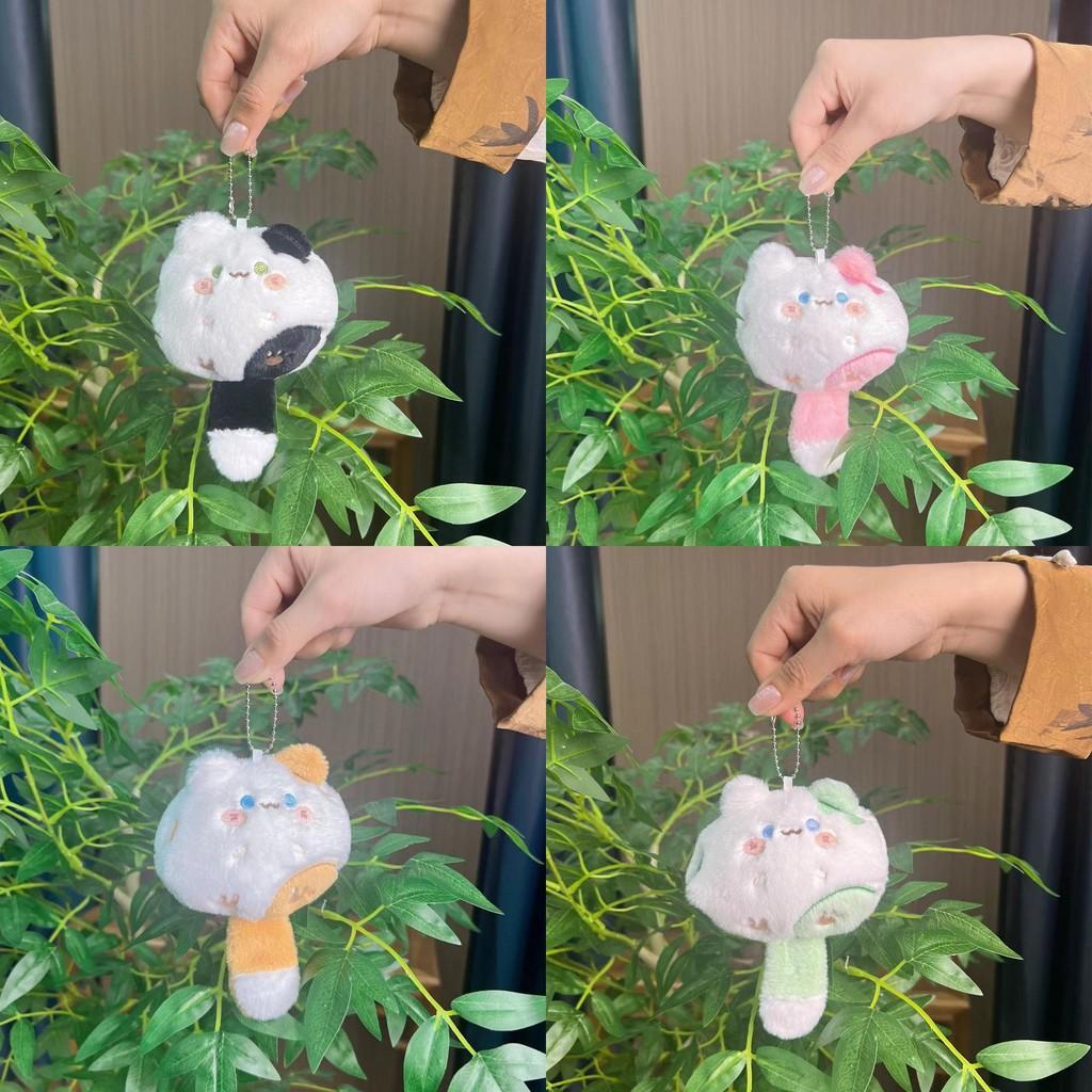 Cute Cartoon Cat Plush Doll With Soft Fur And Colorful Chains Decoration For