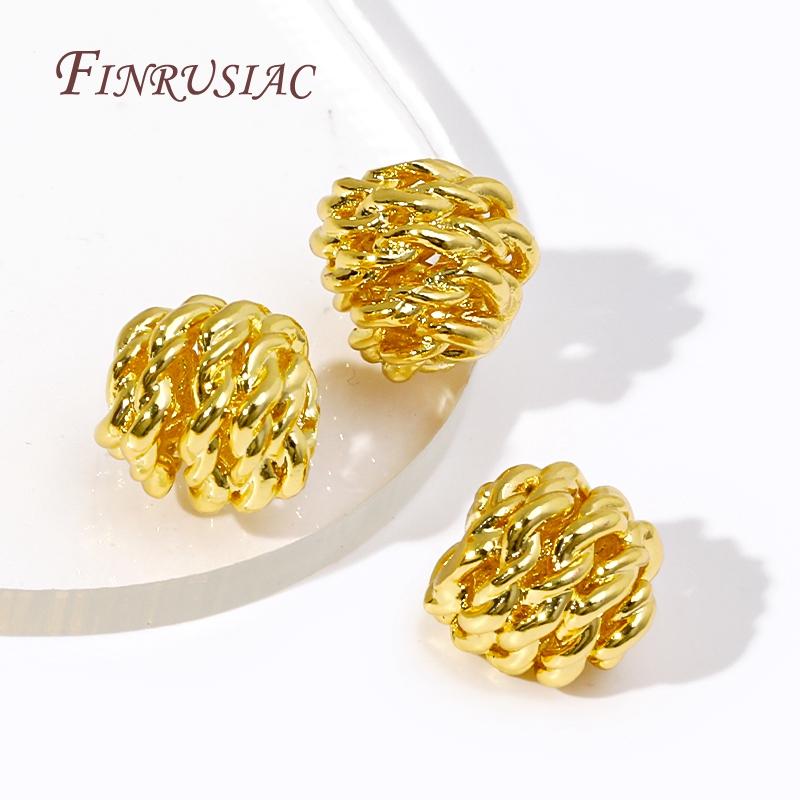 Metal Ball Weave Spacer Beads 18K Gold Plated Separator For Beads Bracelet Beads High Quality DIY Jewelry Accessories