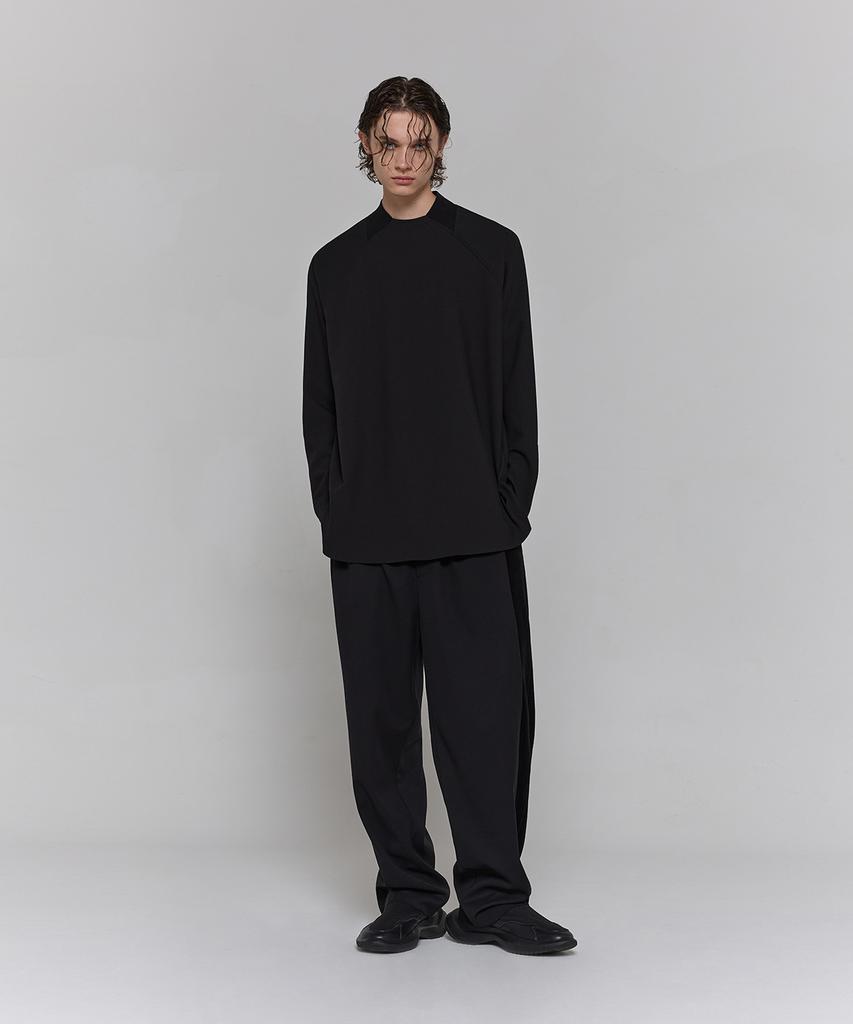 Digeunag Velour Panel Wide Pants (Black)_ Pe3Pa0303