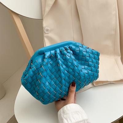 New Autumn Women's Small Bag New Trendy Fashion Women's Bag Woven Shoulder Cloud Bag Mesh Messenger Bag