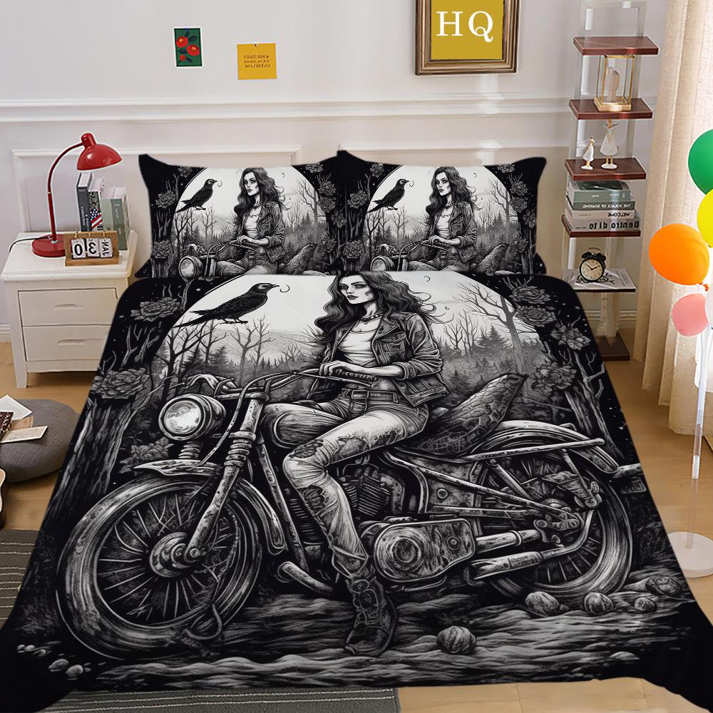 Beauty Skull Printed Bedding Cover Twin Size Microfiber Home Textiles Teen Cool Fashion Home Bedclothes