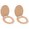 Vidaxl Toilet Seats, 2 Pcs, MDF, Bamboo Wood Pattern
