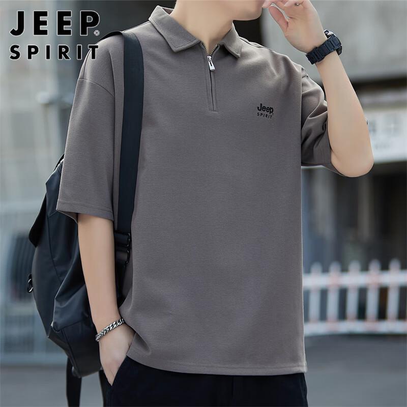 JEEP SPIRIT Men s Loose Fit Half-Zip Polo T-Shirt XL