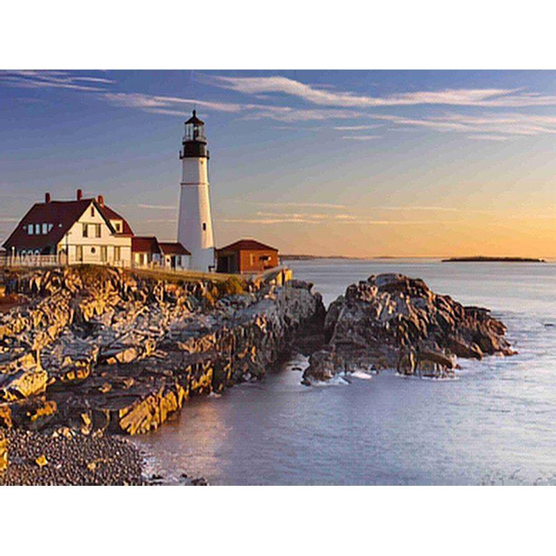 

Алмазная картина Пейзаж 5D Diy Алмазная вышивка Крест Маяк Морской пейзаж Мозаика Домашний декор Full Round 20x30CM