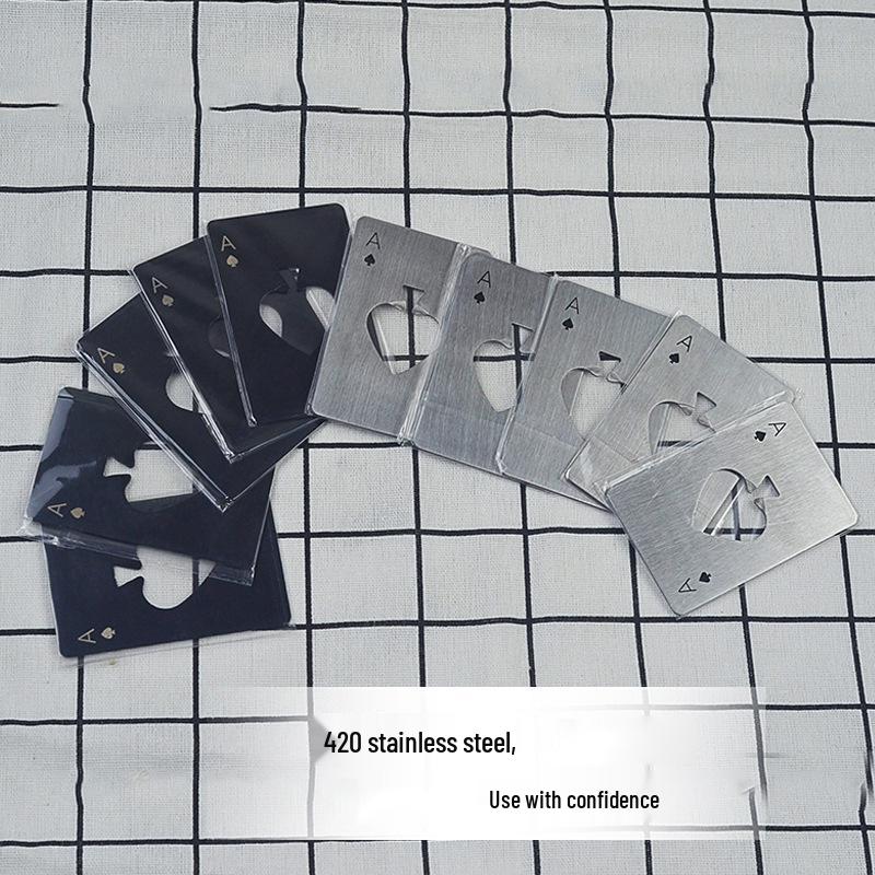 A-shaped Stainless Steel Poker Card Bottle Opener - Customizable with Logo