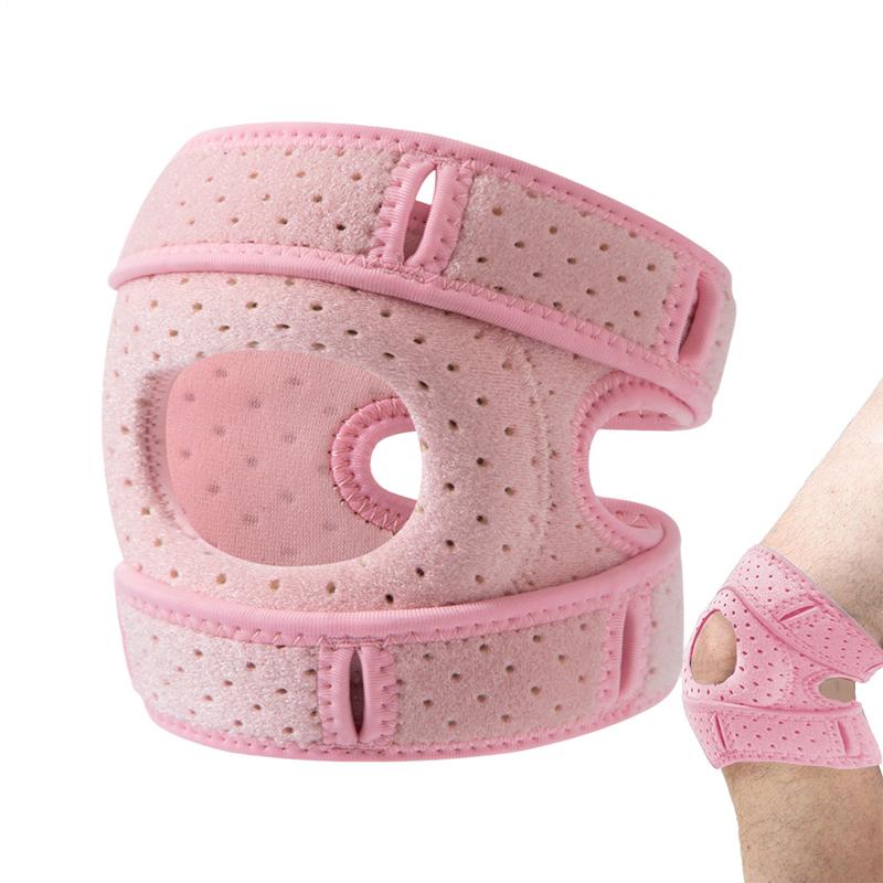 

Knee Brace For Women Men Adjustable Knee Support With Side Stabilizers Patella Knee Brace With Patella Gel Pads розовый