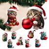 1-20 STÜCKE Weihnachtsmütze Katze Anhänger Weihnachtsbaum Hängeanhänger Auto Auto Anhänger Ornamente Weihnachtsfeier Zubehör Außendekor