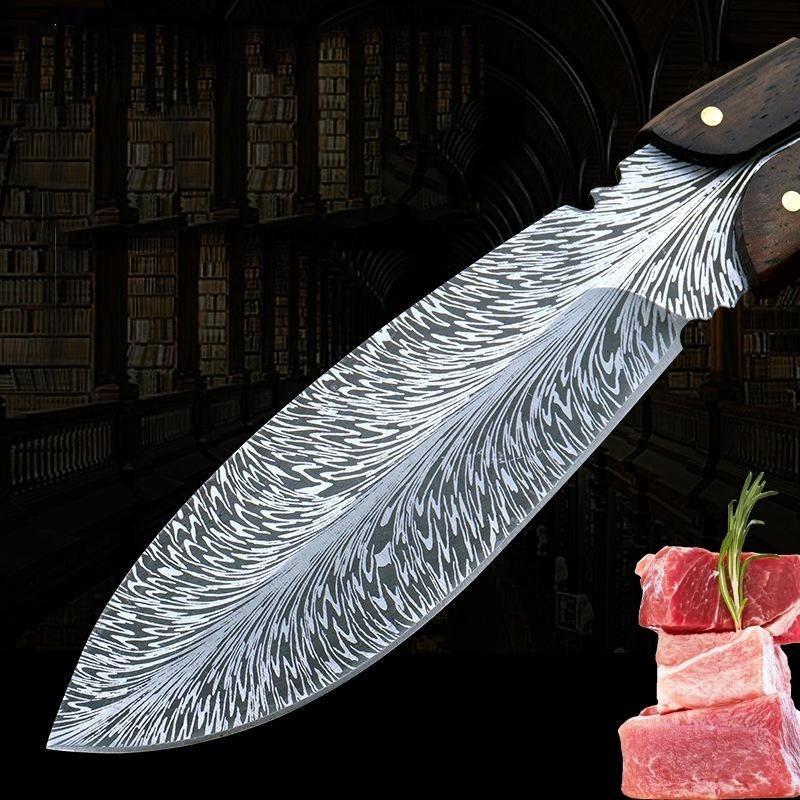 Gefiedertes Mehrzweckmesser aus rostfreiem Stahl mit hoher Härte, tragbares Obstmesser mit Messerhülse