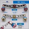 HEIGHTEN Bait Reel Handle for Abu Aviation Aluminum Aurora Series Dark V2.0 90mm/105mm/115mm Shimano, Daiwa, Garcia, (V2.0-115mm - Gray) (0081)
