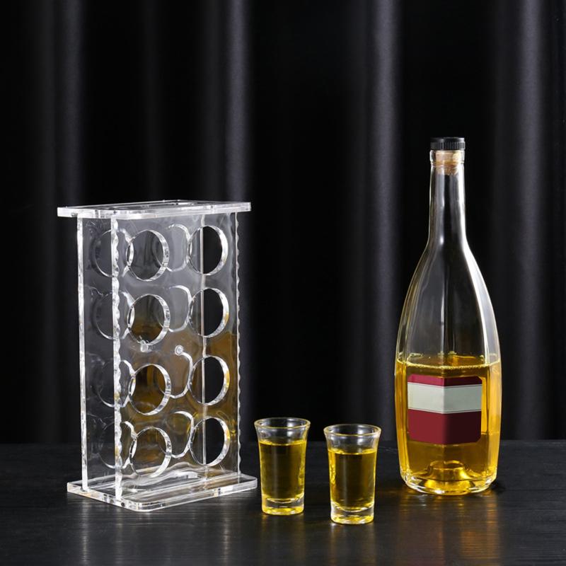 §Acrylic Glass Holder Display Rack Bar Wine Drinks Cup Storage Carrier Flight Tasting Serving Tray Double Row 6/8/12 Holes Cup