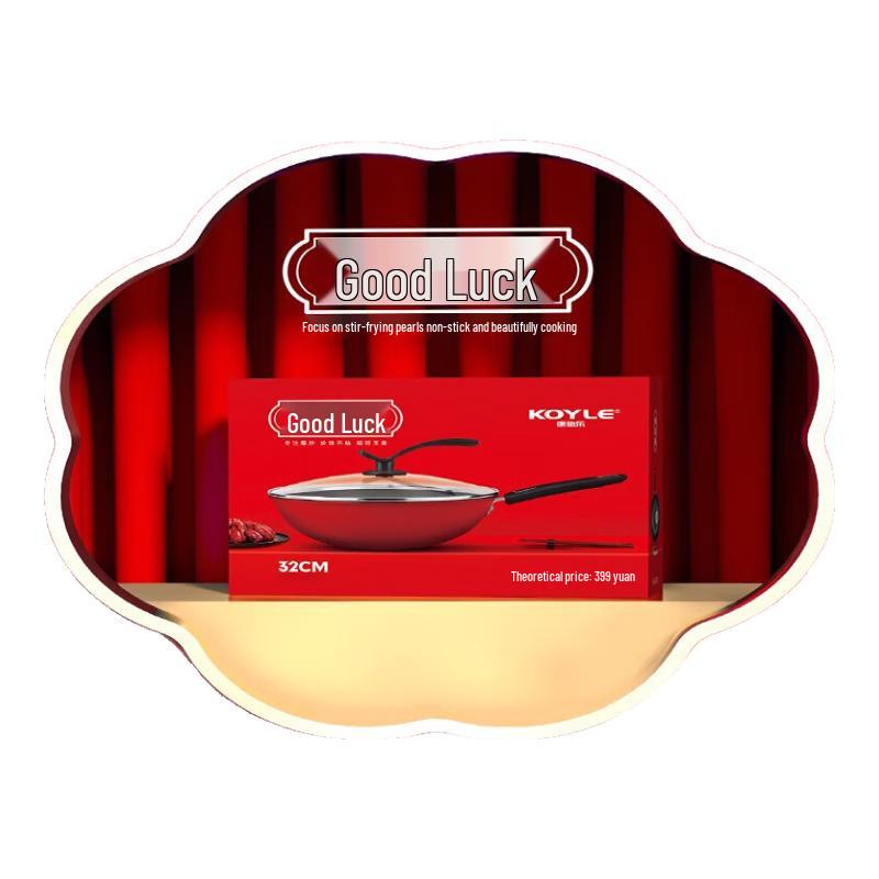 Koyle Lucky 32CM Cast Iron Wok with Lid