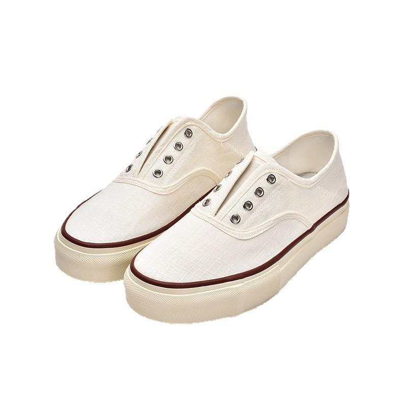 High-quality Breathable Linen Canvas Shoes Women's 2025 Summer New Thick-soled Gas-eyed Lazy Shoes One-pedal Casual Board Shoes
