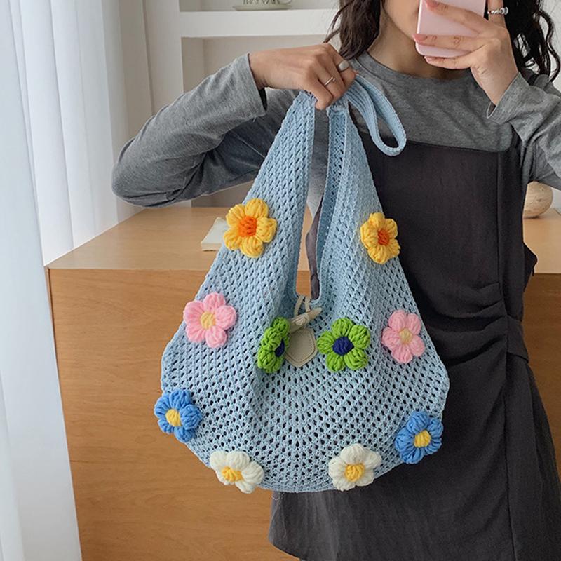 Nuova Borsa a Spalla Floreale alla Moda per Donna Stile Campagnolo Casual da Donna Grande Capacità Borsa da Viaggio Shopper