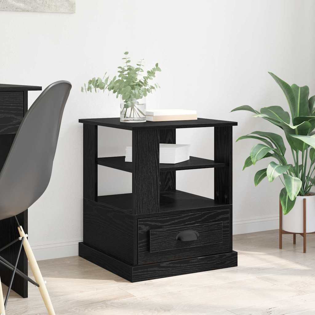 Nightstand Black Oak Effect 50 X 50 X 60 Cm Particleboard