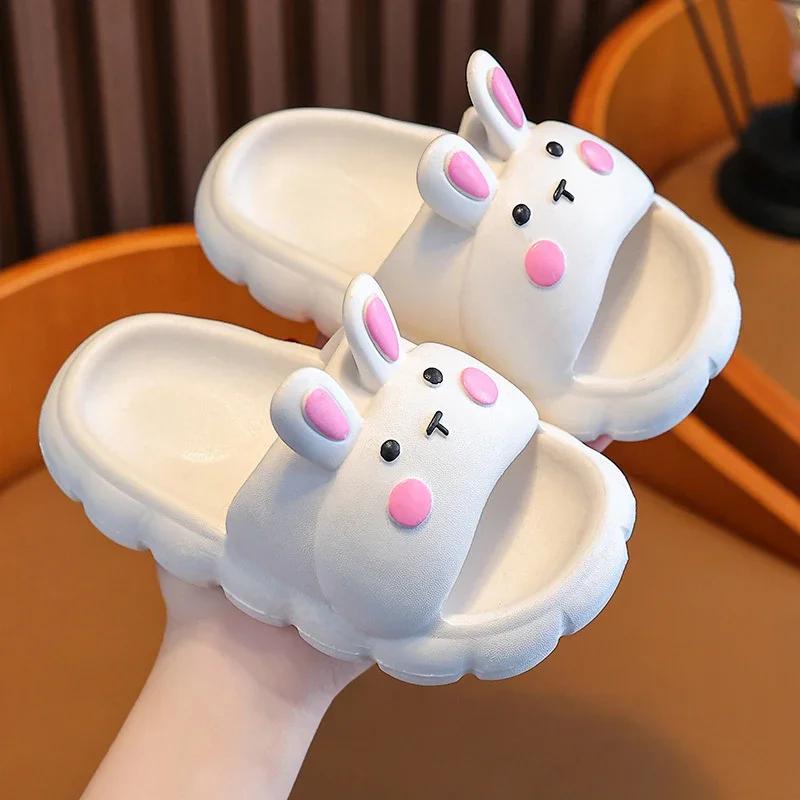 Pantuflas para Niños Verano Niñas Dibujos Animados Conejo Antideslizantes Suelas Blandas Para Niños Interior Hogar Niños Pequeños Bebé Sandalias
