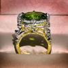 Luxurious Women's Silver Ring with Mermaid Green Zircon