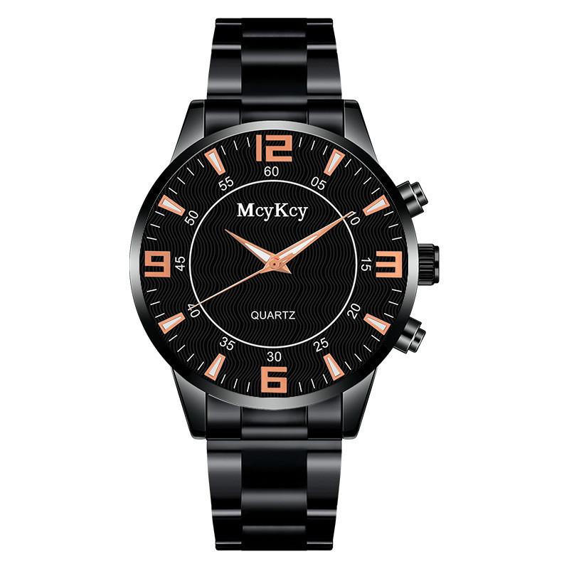 Minimalist Business Mens Quartz Watch With Steel Band For Office Wear BlackShellBlackFace
