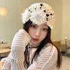Handcrochet Hat for Women Fashion 2000s Flower Beanies Hat for Teens Girl Outdoor Shopping Photo Hat Aesthetic Skull Hat