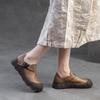 Johnature Retro Soft Leather Thick Soled Shoes Buckle Casual And Comfortable Women's Flat Platform Shoes