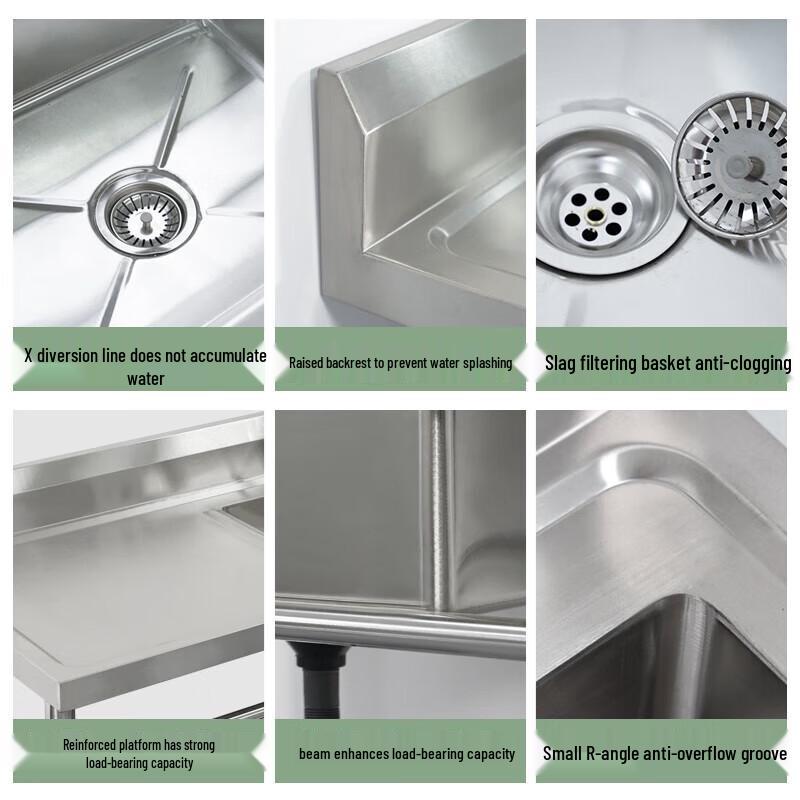 CHENDU Kommersiell Enkeltkum Rustfritt Stål Vask med Høyre Avrenningsbrett