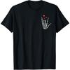 Valentines Day Skeleton Hand Love Pocket ASL Men Women Girls T-Shirt
