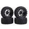 4Pcs Model Vehicle Accessories Rubber Tires With Hubs for 1 10 Scale RC Truck Car (10 Holes)