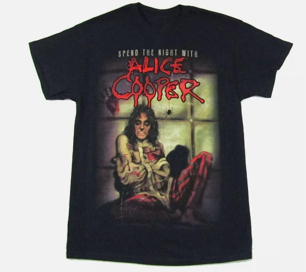 Vintage Spend The Night With Alice Cooper Shirt Black Unisex Unisex T-Shirt XL