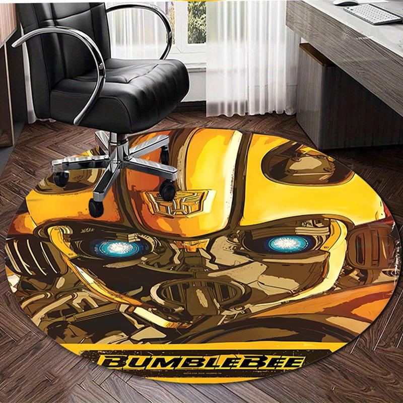 1pc Bumblebee1 Design Printed Area Round Carpet for Bedroom Living Room Home Decor Rugs Mat Non Slip Mat Rug for Bedside