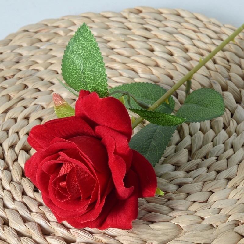 Single Velvet Strand Rose Simulation Flower Table Decor And Special Occasions