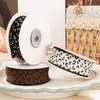 0.98in×10 Yard Solid Satin Ribbons Leopard Print Handmade Bows Single Face Ribbons DIY Gift Wrapping Shiny Bouquet Ribbons