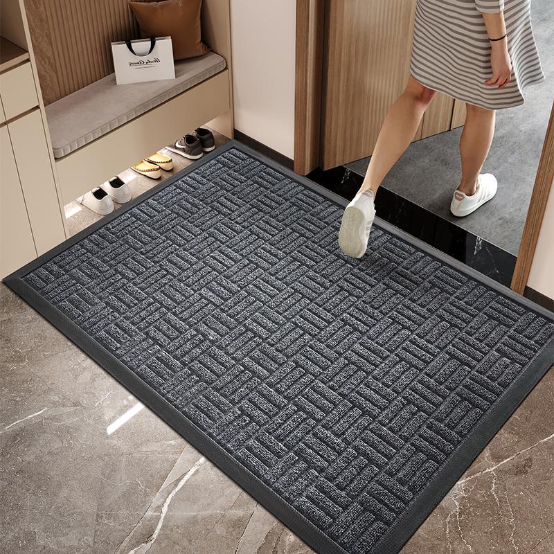 

Rubber Bottom Door Mats for Outdoor Sand Scrather Floor Mats Non Slip Bathroom Carpet Hallway Rugs Entrance Doormat Grey Red 45x75cm сірий колір