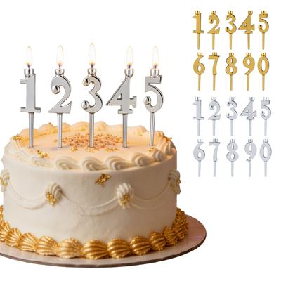 Kerzenzahlhalter Set 0-9 Tortenaufsätze Wiederverwendbare Geburtstagskerzen für Geburtstage Kuchen Jubiläen Feiern