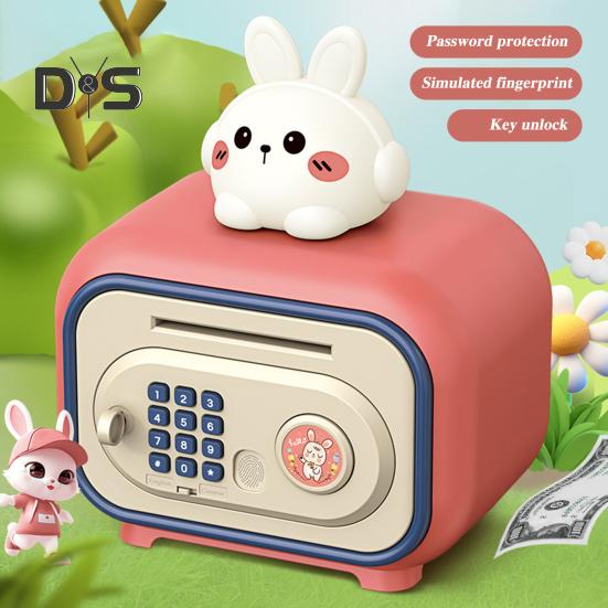 Kids Piggy Bank Toy Electronic Cash Coin Money Saving Box Fingerprint Unlock ATM Style Large Capacity Fun Money Box for Boys Girls 6-12