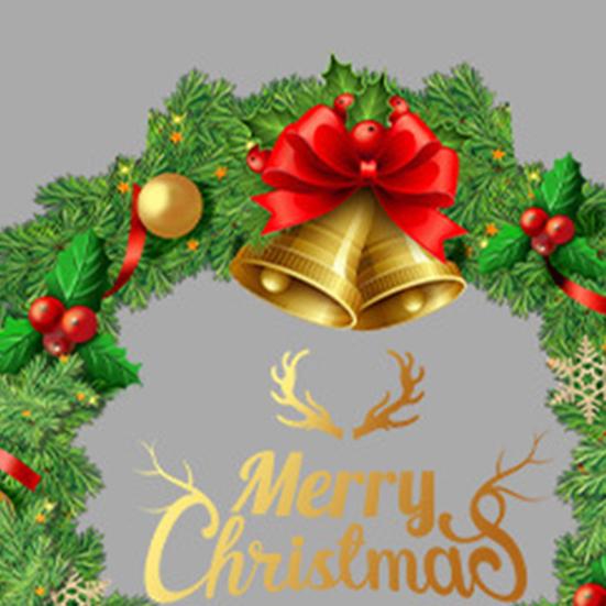 Yousheng Christmas Window Clings Large Christmas Wreath Decals with Bow Bells Balls Xmas Static Stickers for Glass Holiday Home Office Stores Decor