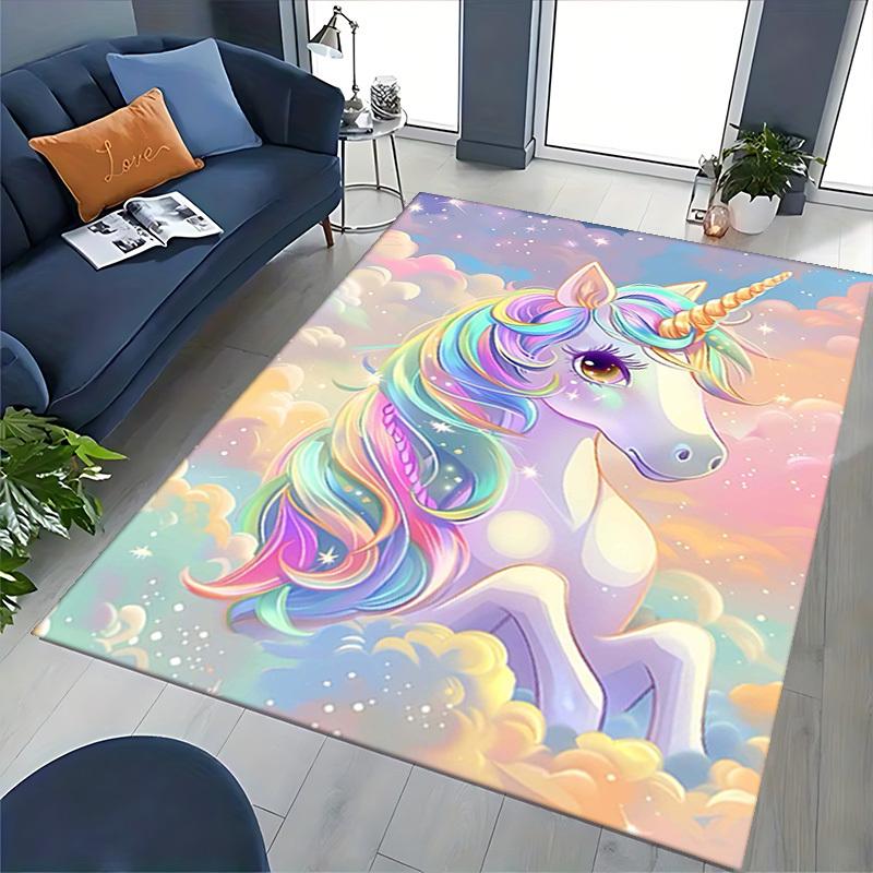 1pc Unicorn Fantasy Office Chair Mat - Anime Cartoon Design, Non-Slip Carpet for Home Decor, Suitable for All Seasons, Perfect Gift for Holidays.H063