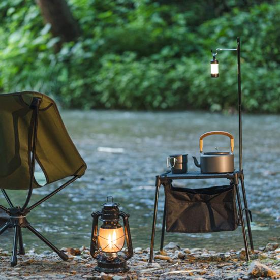 1.2L Aluminum Alloy Camping Kettle with Anti-Scalding Wooden Handle Portable Lightweight Outdoor Traveling Hiking Picnic Coffee Pot Tea Kettle