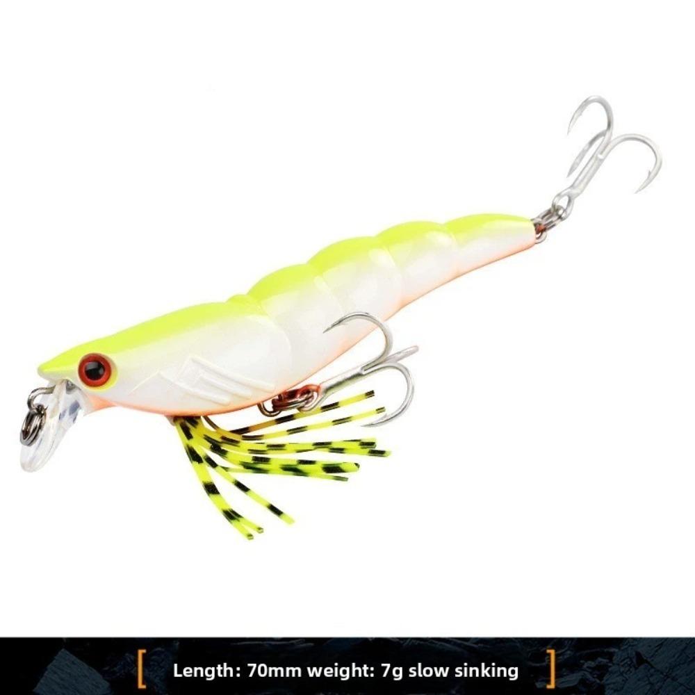 70mm Length 3D Flash Shrimp Longcast Design Shallow Minnow Slow Sinking Wobbler  Predator Fishing