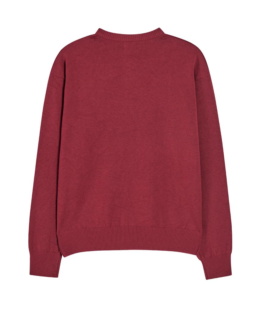 Akesi Andy Soft Henley Neck Knit_Wine