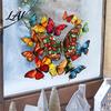 Stained Glass Butterfly Decals Christmas Window Sticker Style Removable Colorful Decal Waterproof Wall Static PVC Sticker for Home Living