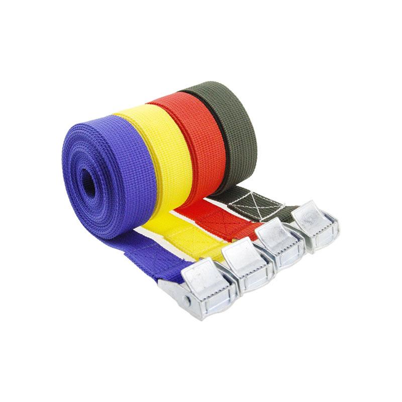 Cargo Tie-Down Straps with Alloy Ratchet and Cam Buckle for Vehicles and Luggage